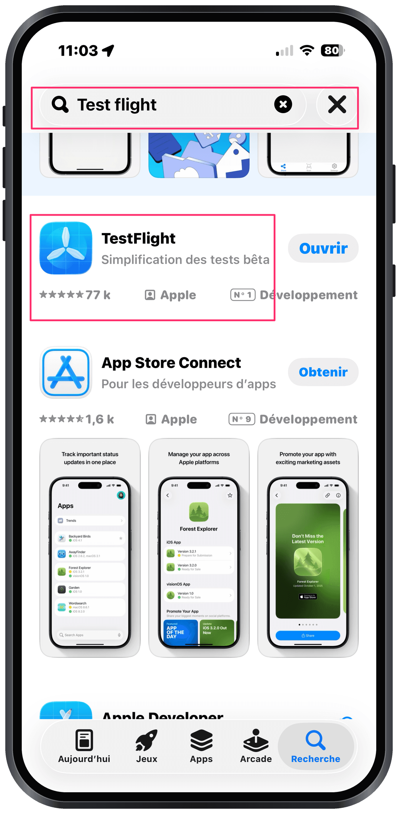 Installer la bêta d’Olivi via TestFlight L’application TestFlight d’Apple montrant l’invitation à la bêta d’Olivi sur un iPhone